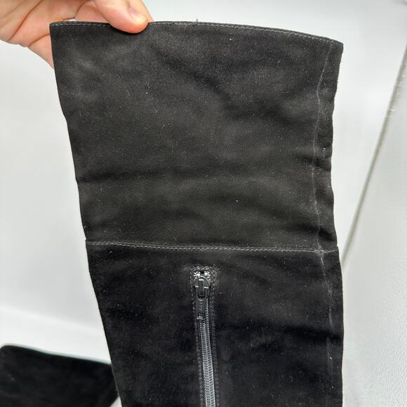 Valentino Garavani Womens Black Suede Over The Knee Flat Riding Boots EU 36.5 - Picture 12 of 15